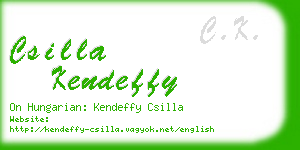 csilla kendeffy business card